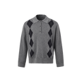 INTENT Argyle Merino Wool Button-Front Knit Sweater