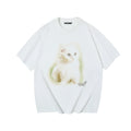 TGNS Fuzzy Cat Print Loose Versatile Tee