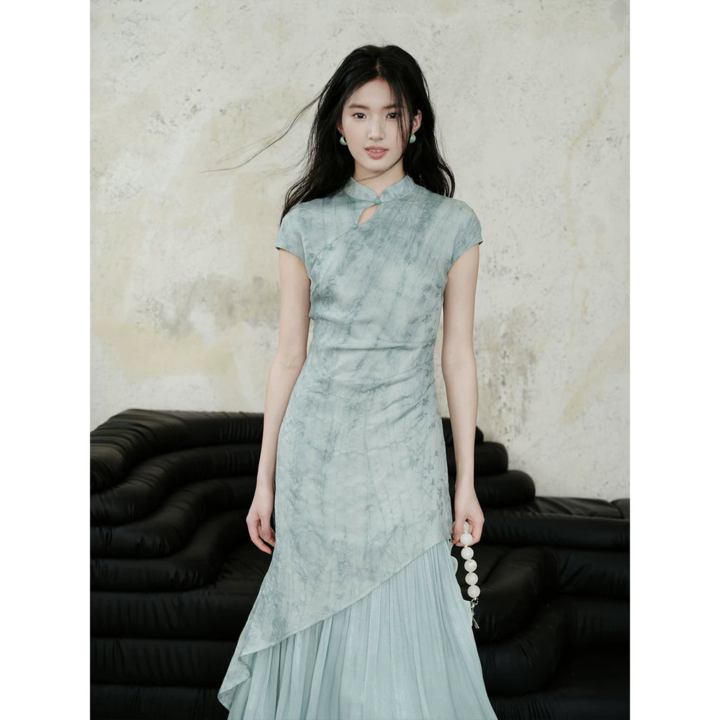 TYANG Tencel Jacquard Cheongsam Temperament Dress