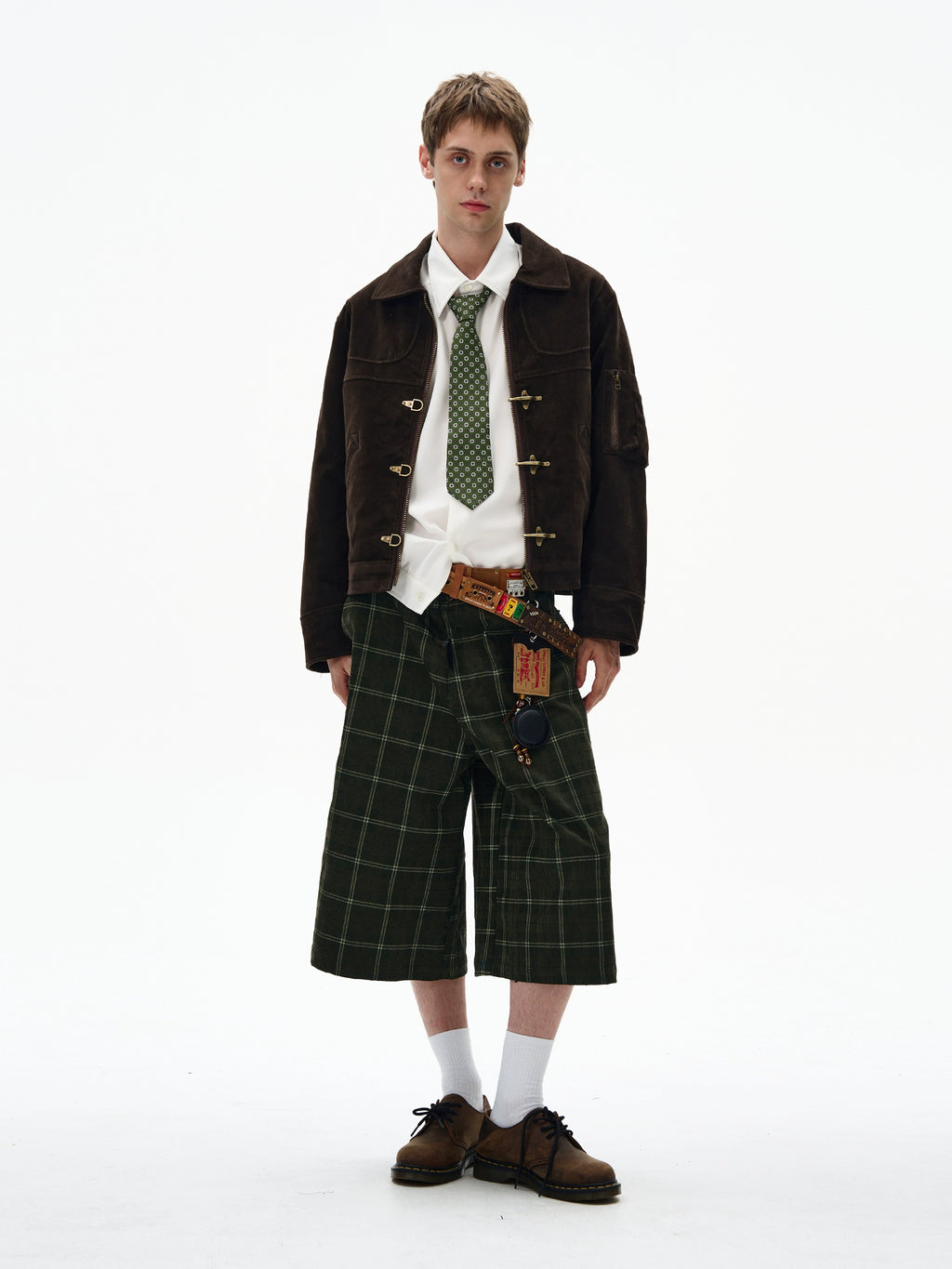 MADWITCH X BTSG Deconstructed Splicing Aircraft Buckle Short Jacket