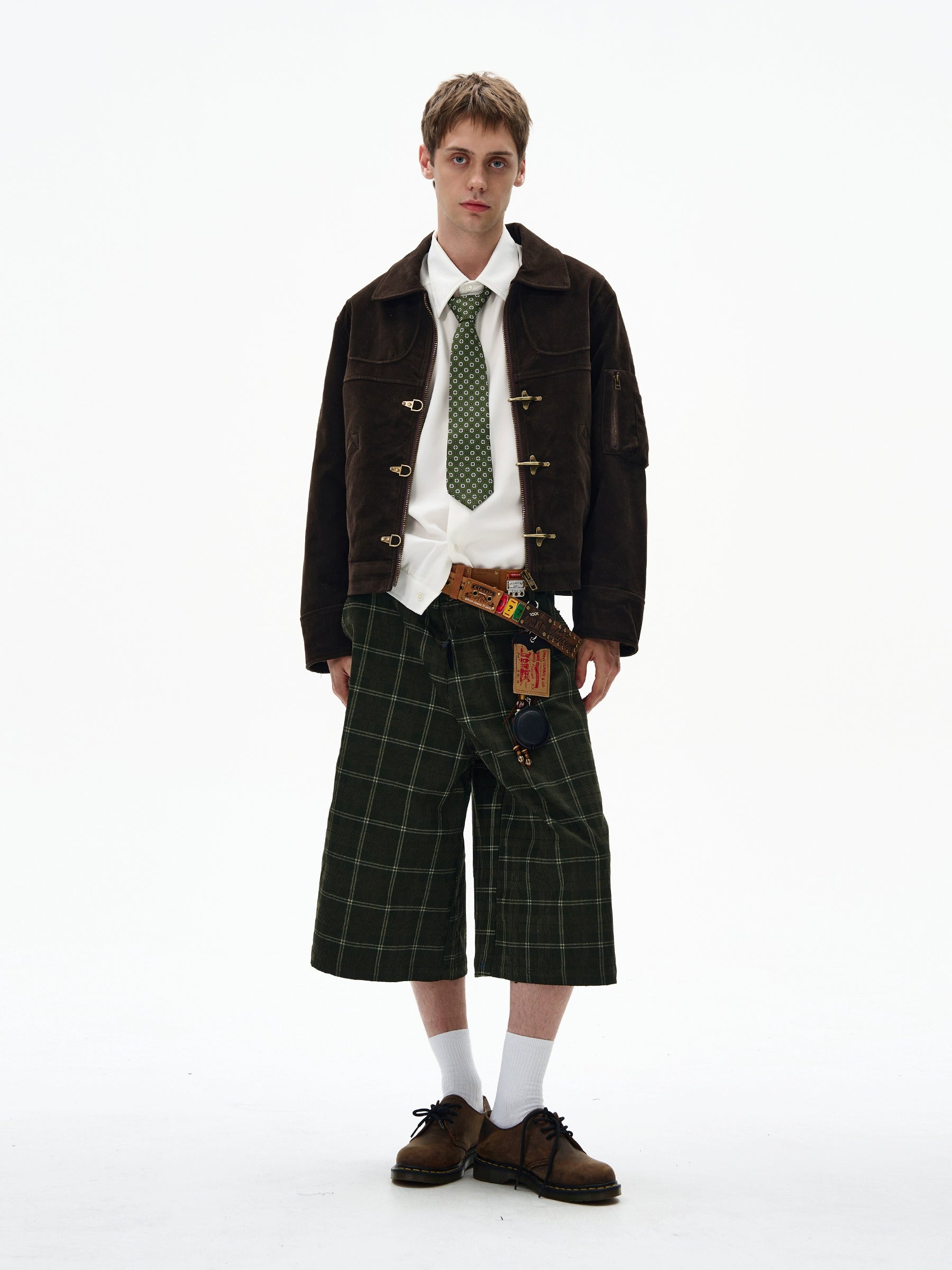 MADWITCH X BTSG Deconstructed Splicing Aircraft Buckle Short Jacket