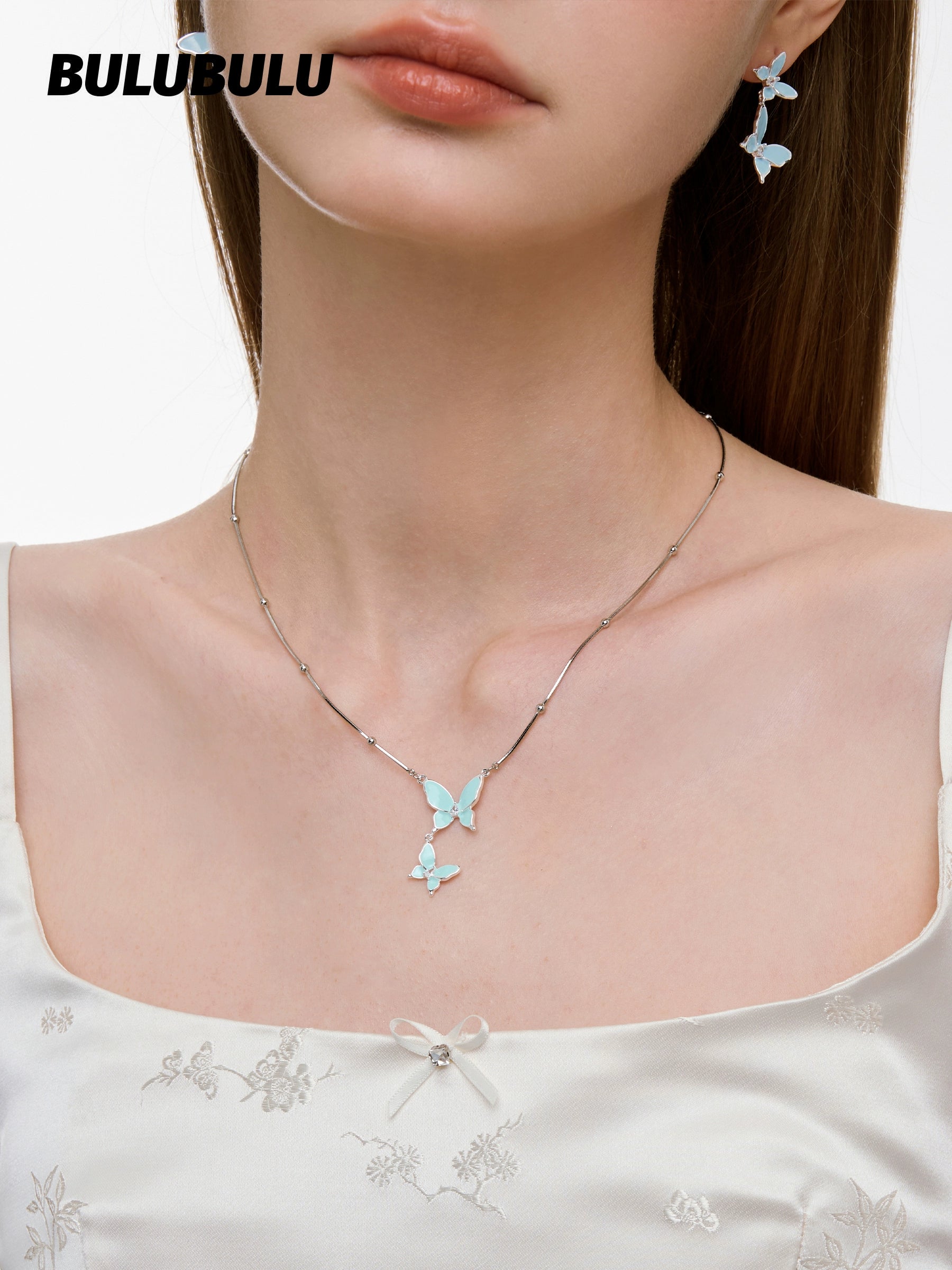 BULUBULU Mint Ice Butterfly Necklace