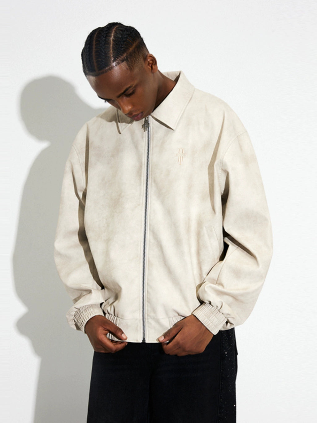 DICETINY Vintage Loose Casual Leather Jacket