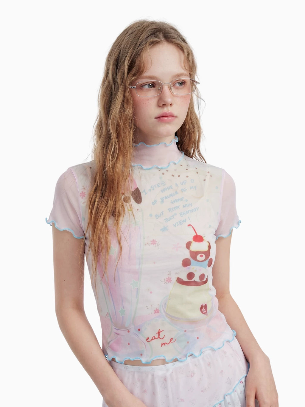 MASOOMAKE Printed Mesh Slim-Fit Tee