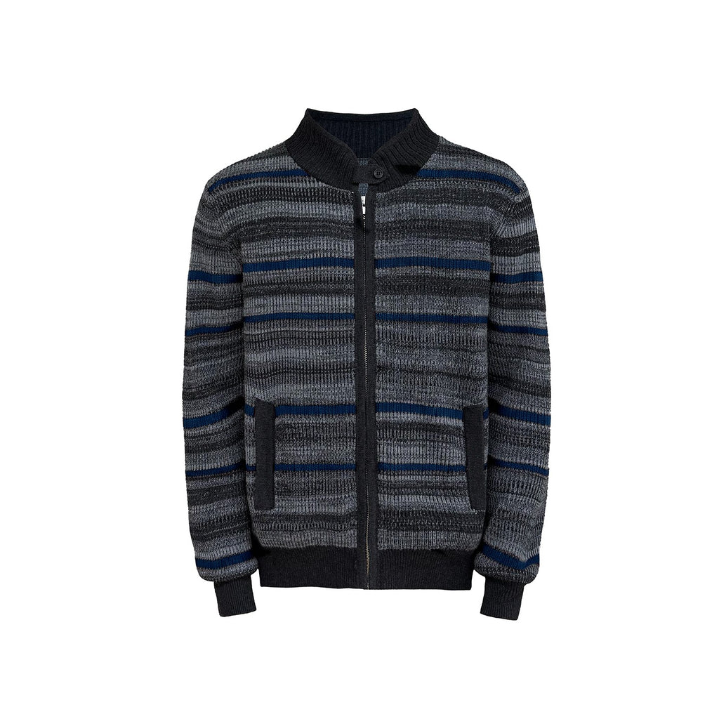JCAESAR Organ Striped Knit Cardigan
