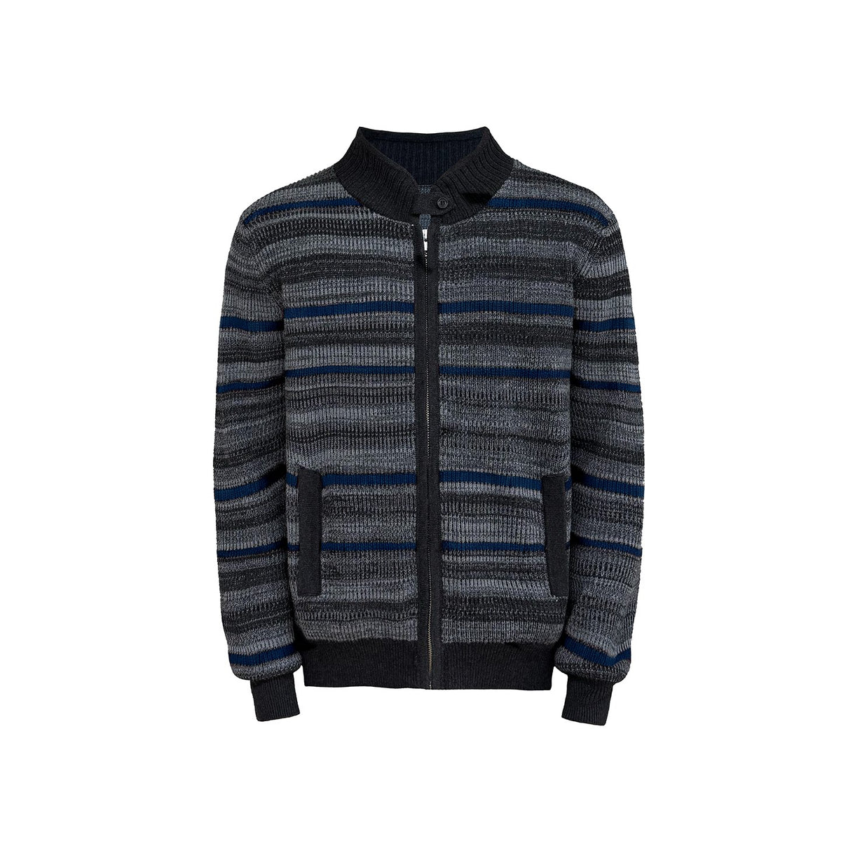 JCAESAR Organ Striped Knit Cardigan