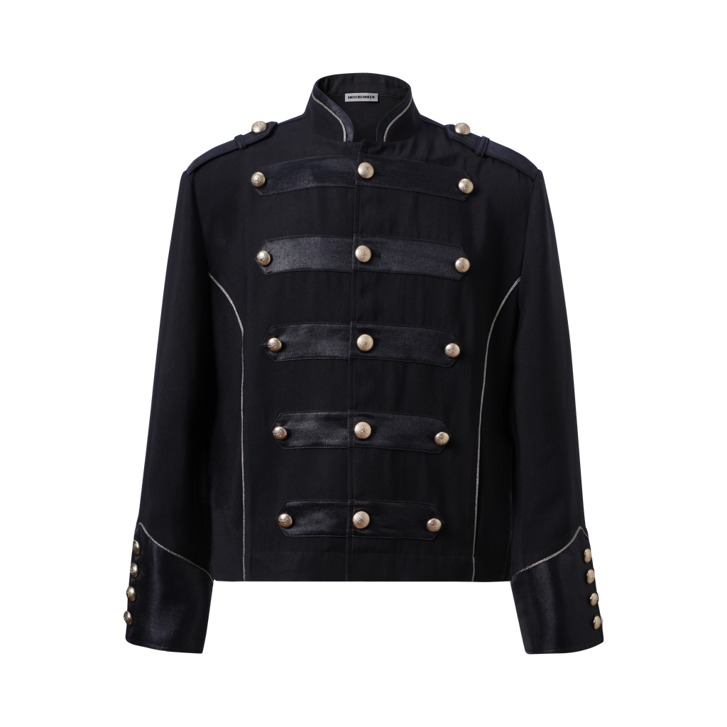 INTERLINKED Wrinkle-Resistant Slim Fit Stand Collar Jacket