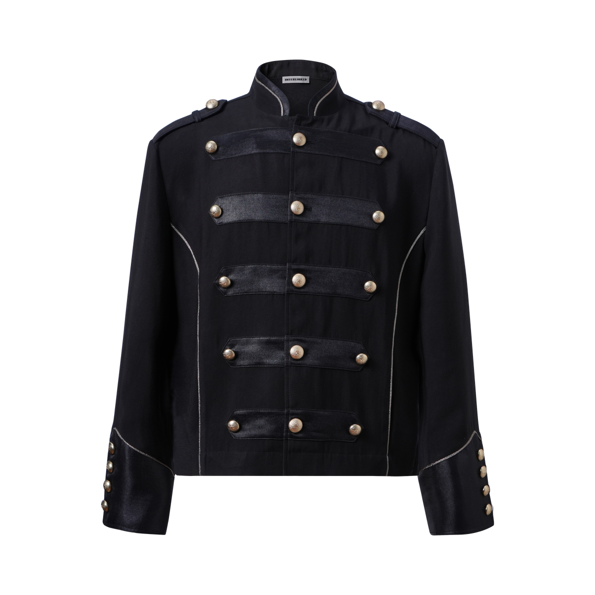 INTERLINKED Wrinkle-Resistant Slim Fit Stand Collar Jacket