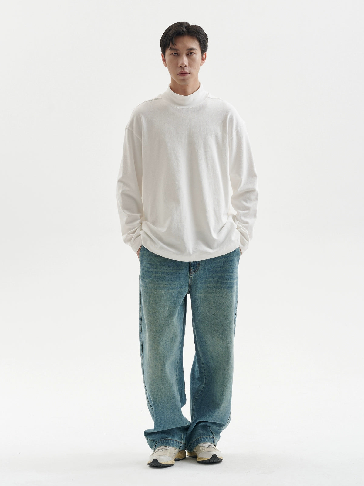 BUTTBILL Vintage Casual Simple Loose Long Sleeves