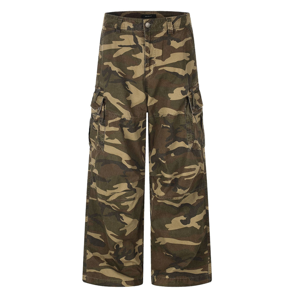 11KN Camo Wide-Leg Multi-Pocket Cargo Pants
