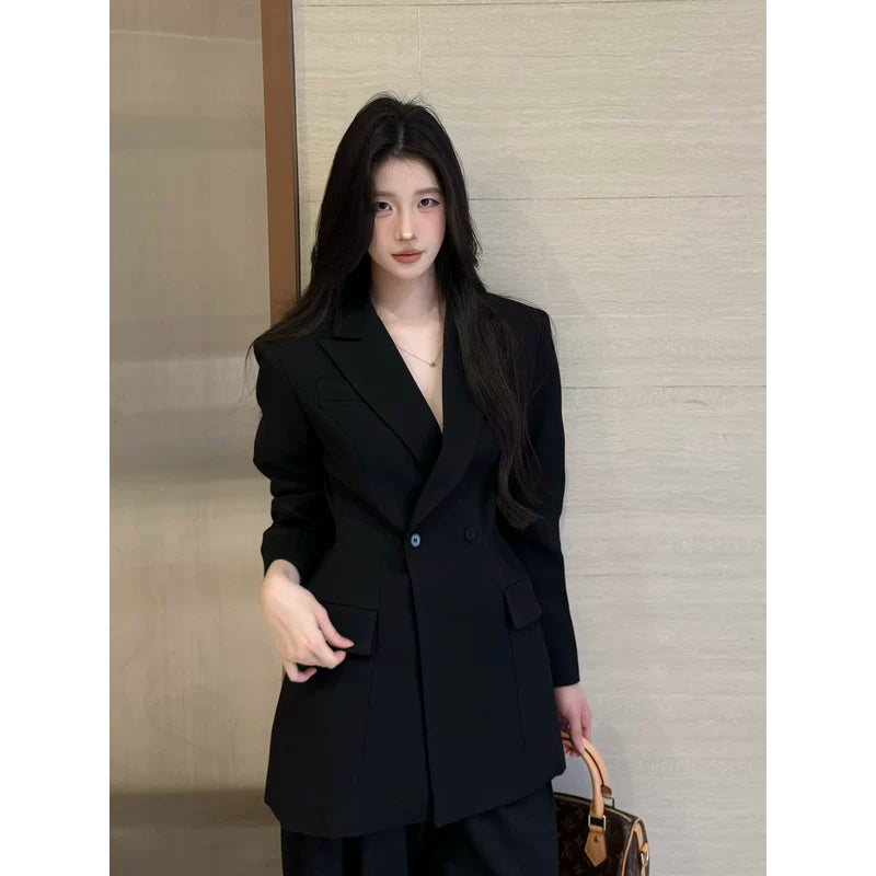 PANPANSTUDIO Minimal Medium and Long Suit Wide Leg Pants Set