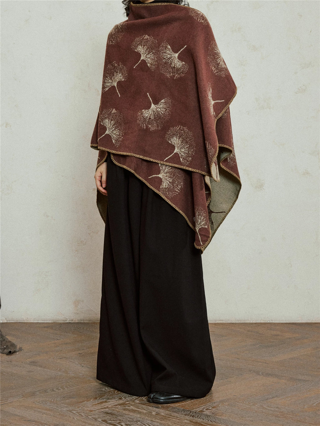 SUNYVONNE Warm Double-sided Knitted Outer Cape
