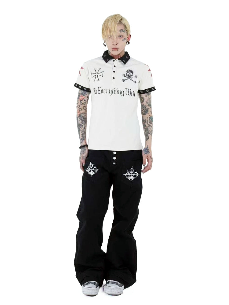 DETW 25ss * "2000S" original niche scimitar * double trousers breasted canvas versatile premium pants