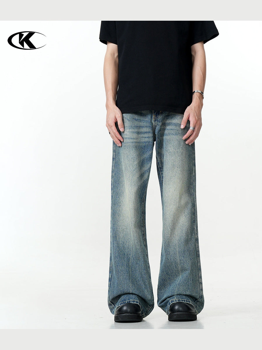 11KN Retro Micro-pull Loose and Thin Slim Jeans