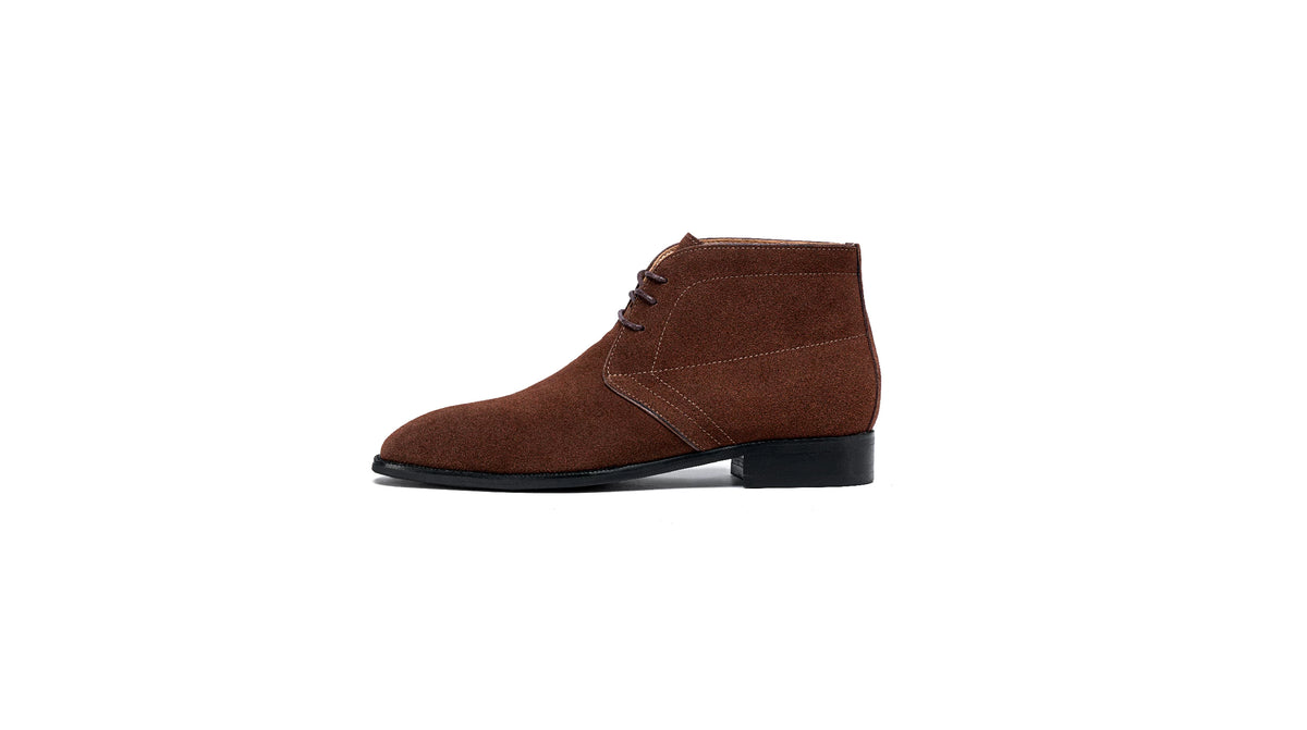 TERRAKOO Suede Lace-Up Round-Toe Chelsea Boot