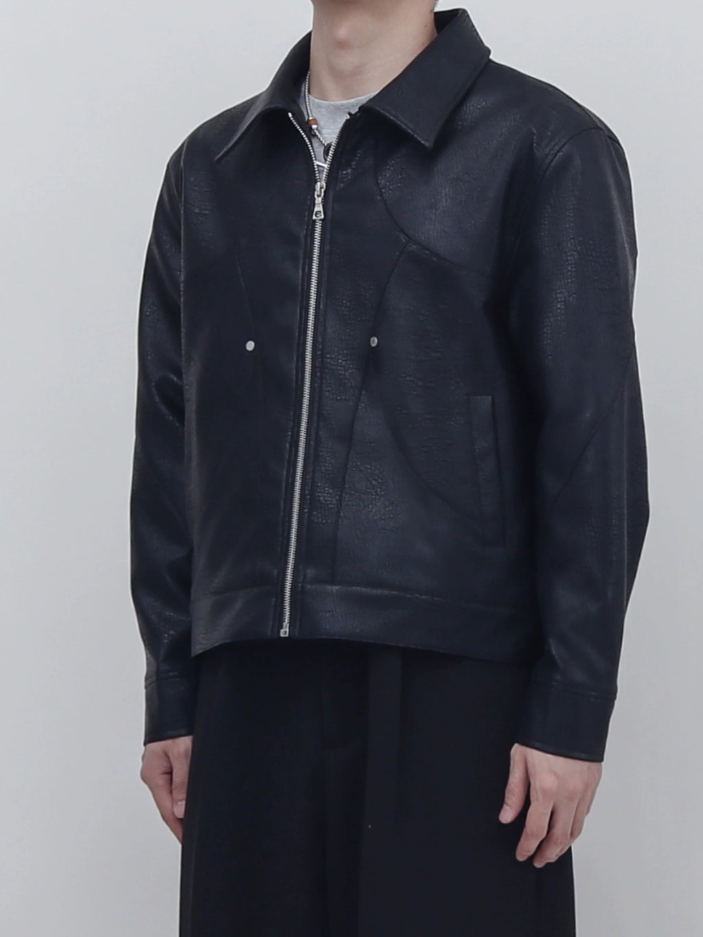 PERDU Snake Stitching Rivet Versatile Vintage Jacket
