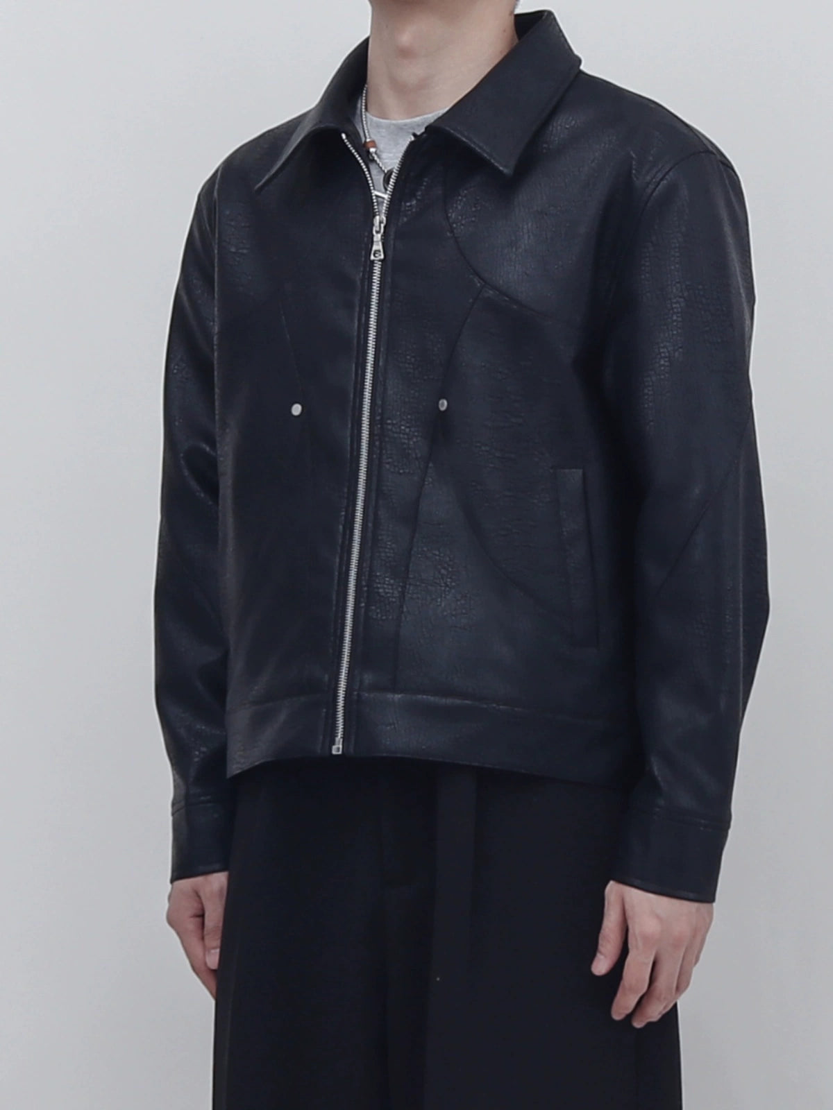 PERDU Snake Stitching Rivet Versatile Vintage Jacket