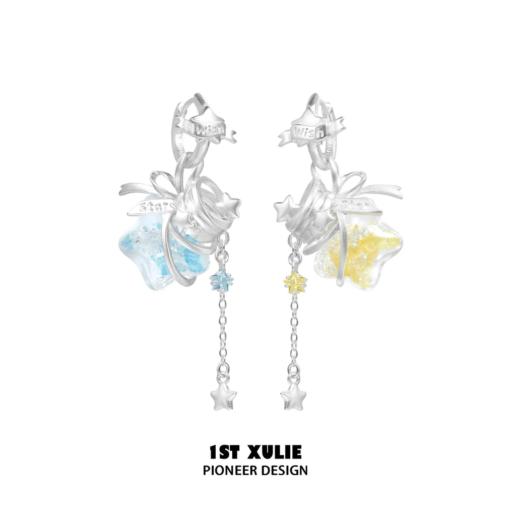 1ST XULIE Star Wishing Bottle Ear Cuff & Stud Set