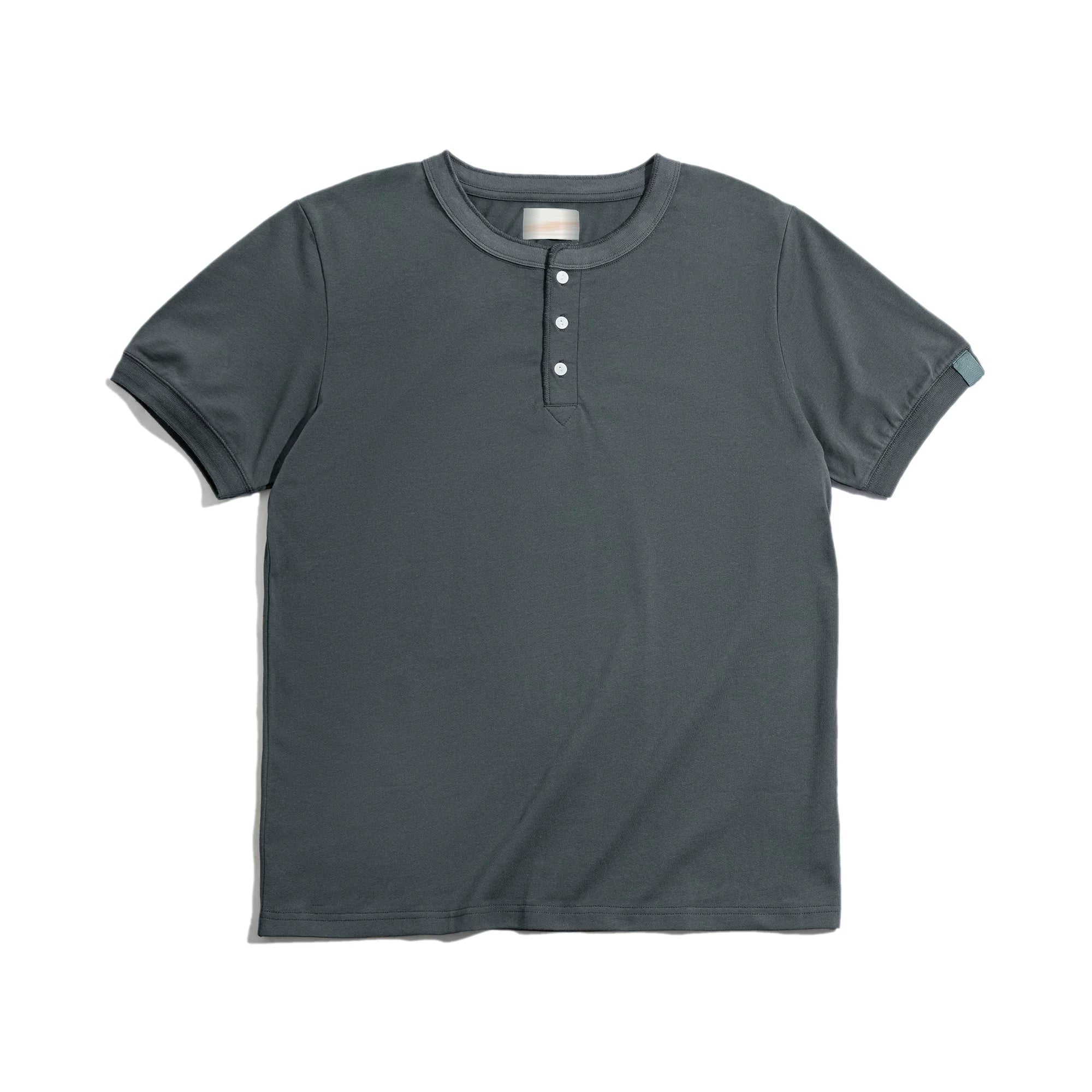 Madden heavy Henry collar short-sleeved pure cotton old money Ami Kaji T-shirt Henry shirt men's