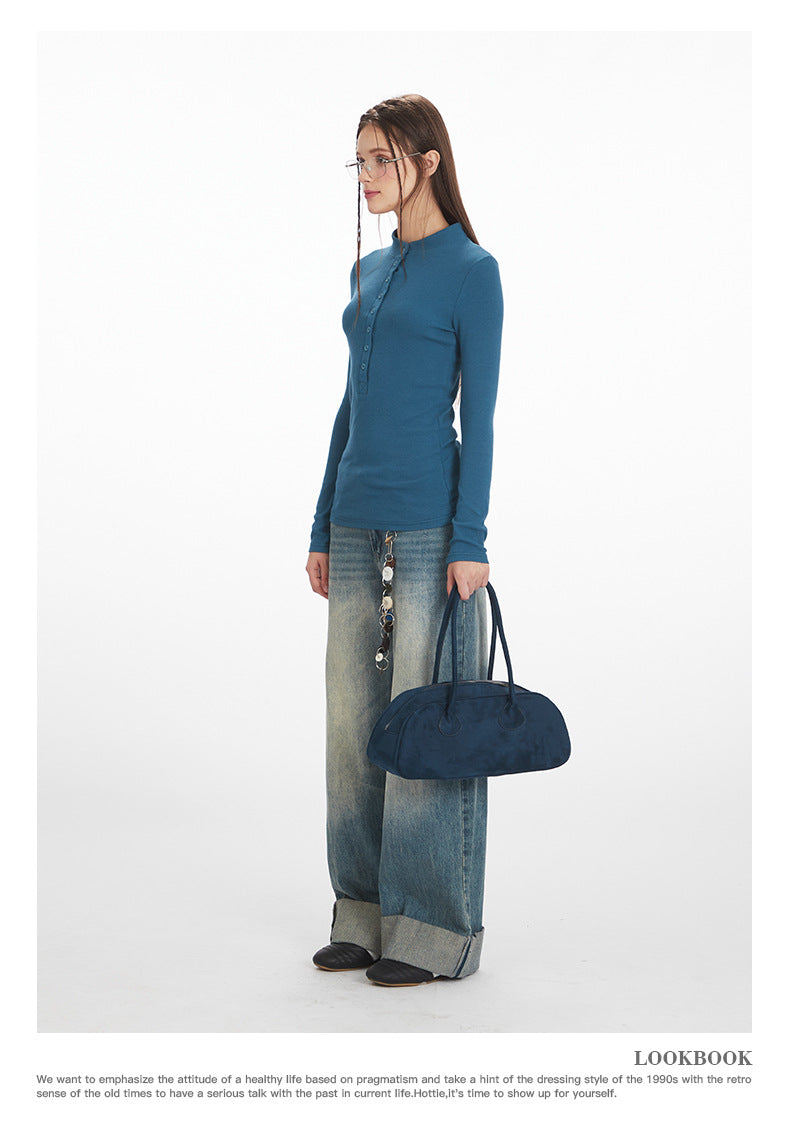 Nariele Henry Collar Slim and Slim Long Sleeves
