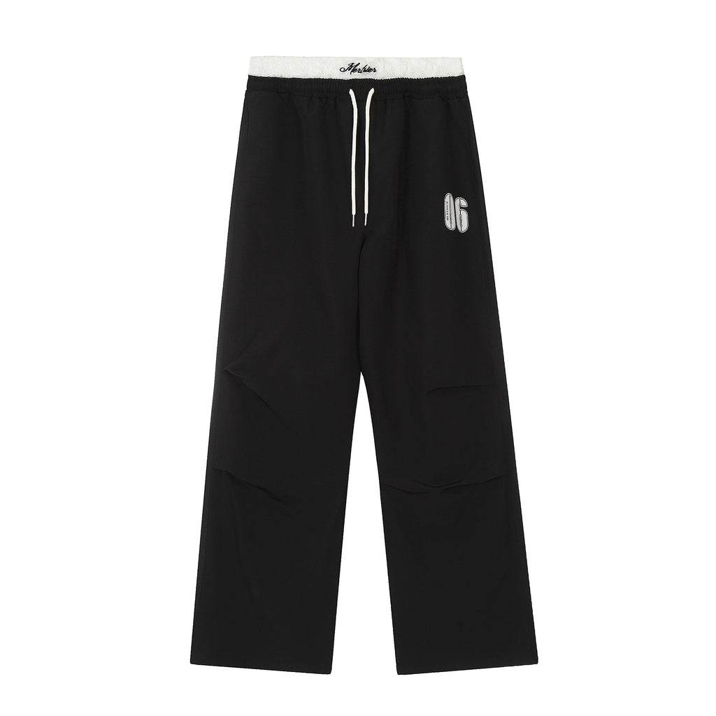 BLACKLISTS Vintage Double-waist Lace-stitched Slacks