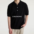 SINONOME Tencel Linen Textured Jacquard Relaxed Polo Tee