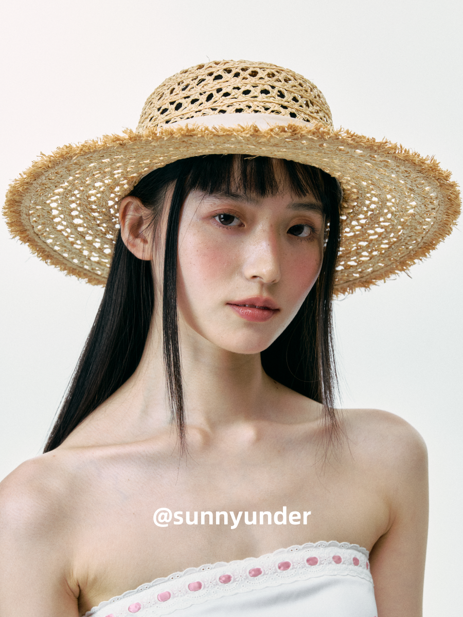 Sunnyunder Fashion Hollow Edge Flat Top Straw Hat