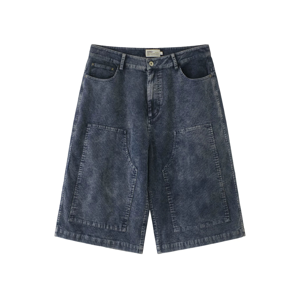 BUTTBILL 11W Corduroy Washed Casual Knee-Length Shorts