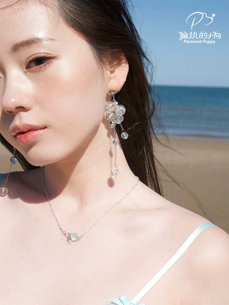 ParanoidP Crystal Beaded Tassel Earrings