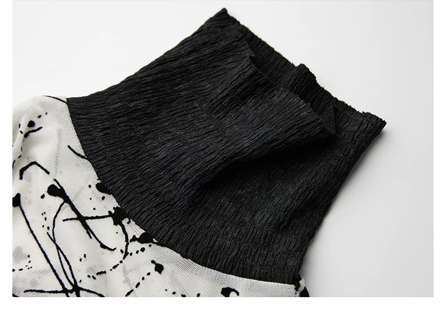 INDULGE Stitching Knitted Slim-fit Long Sleeves