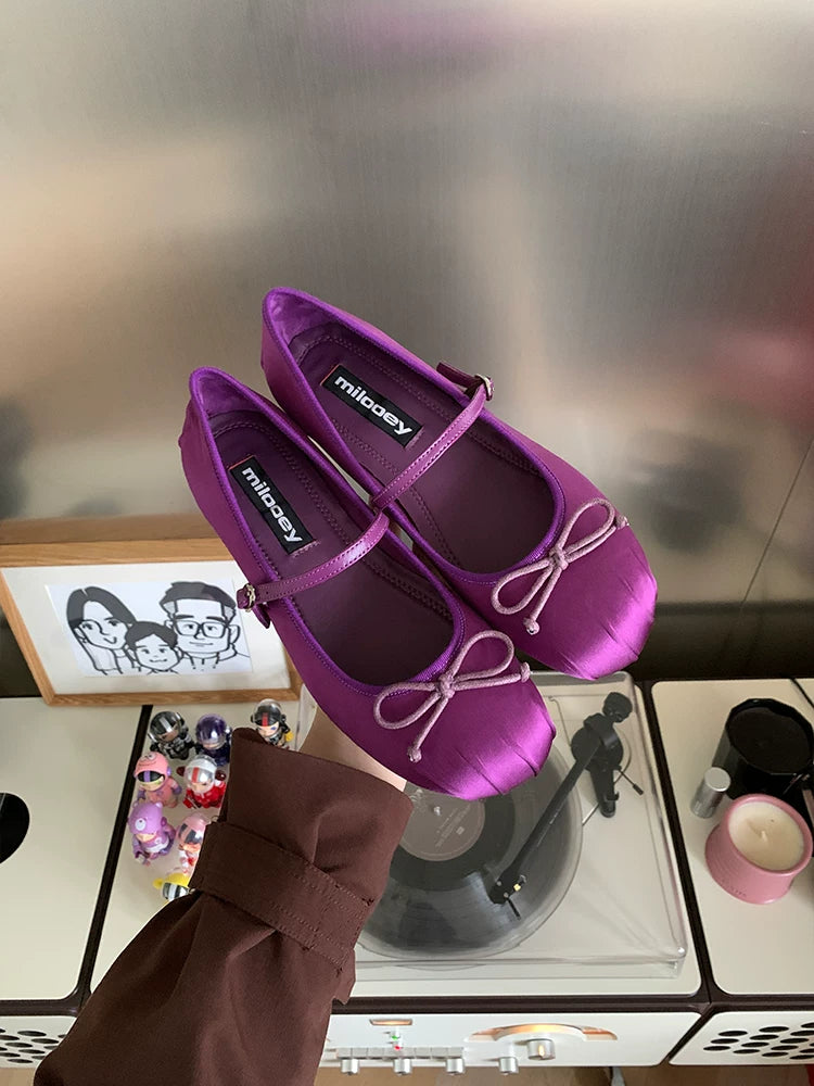 MILOOEY Bow Strap Ballet Flat