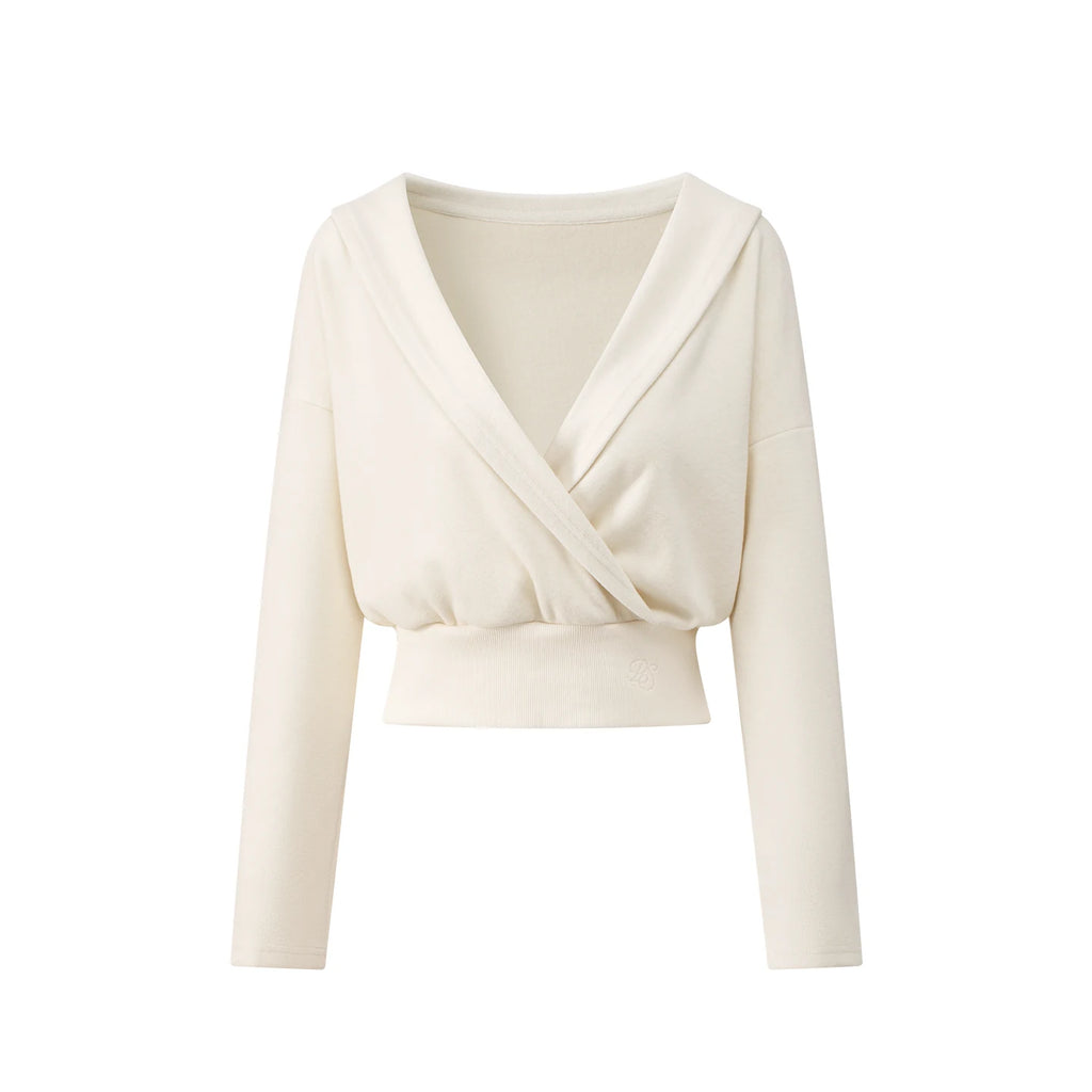 POPWEST V-Neck Loose Wide-Leg Two-Piece Set