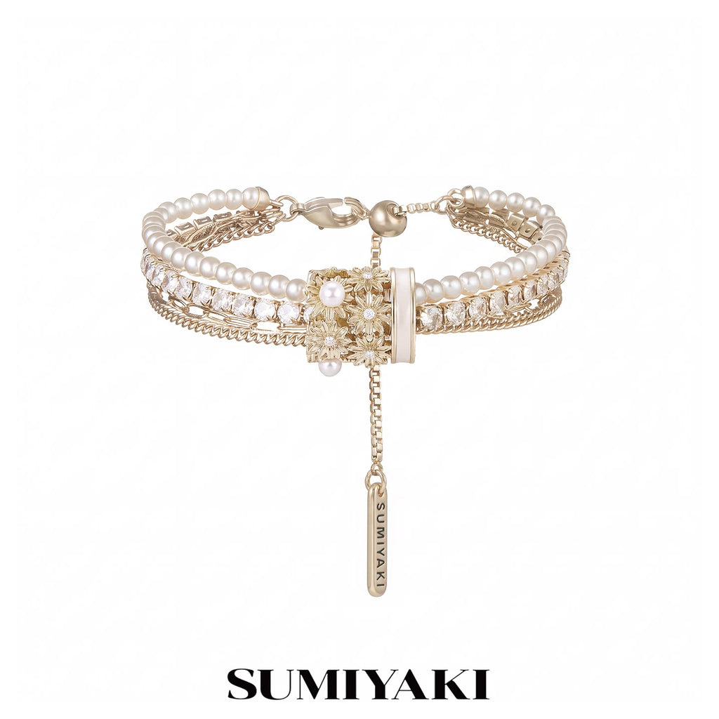 SUMIYAKI Pearl Rolling Bead Charm Bracelet