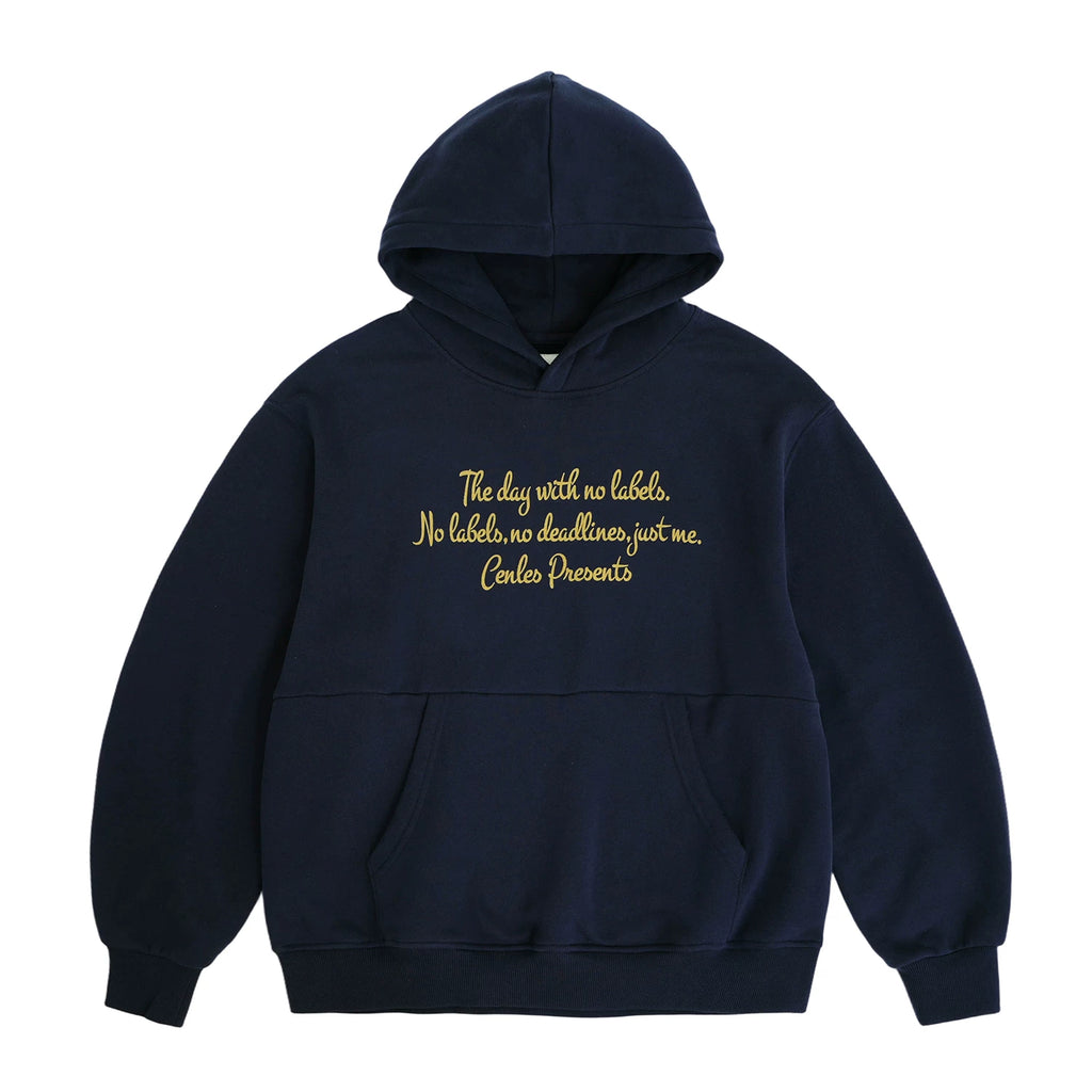 CENLES No Label Day 380g Warm Drop-Shoulder Hoodie