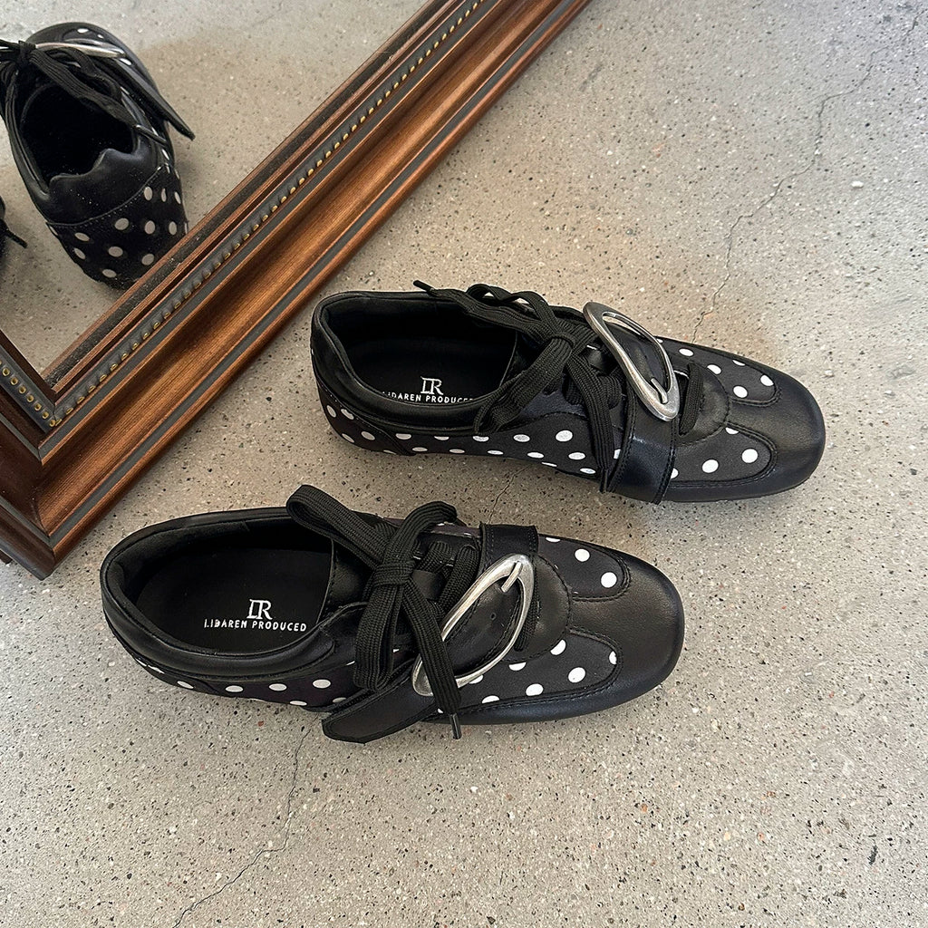 Lidaren Produced Polka Dot Leather Mary Jane Sneaker