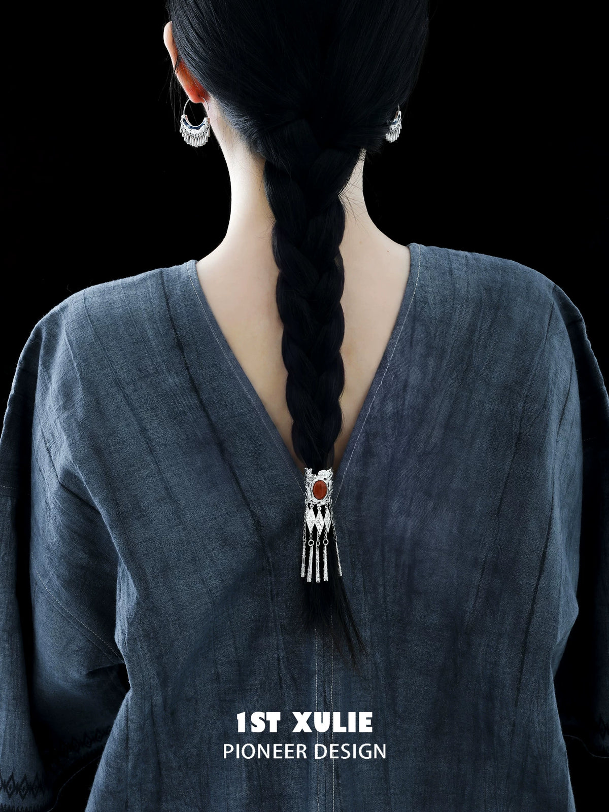 1ST XULIE Miao Hair Clip Alloy Silver-Plated Hair Accessory