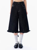 MASOOMAKE High-Waist Loose Capri Jeans