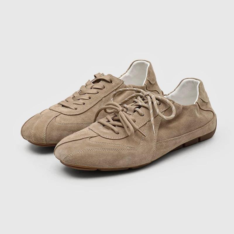 RZAAZ Square-Toe Two-Tone Suede Lace-Up Training Sneaker