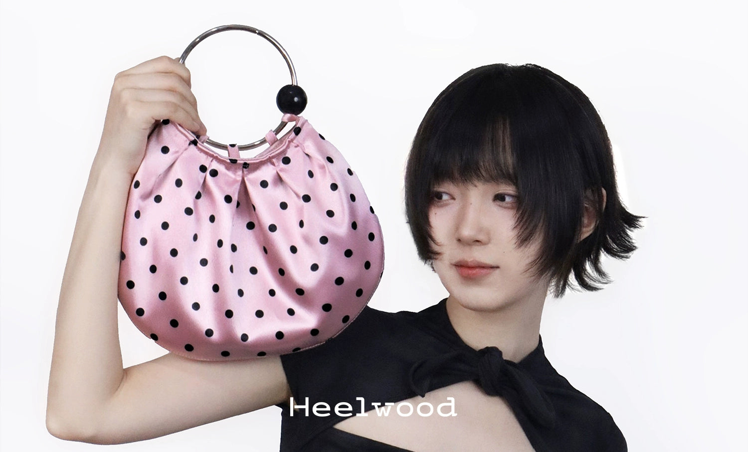 Heelwood Vintage Pleated Portable Polka Dot Shoulder Bag