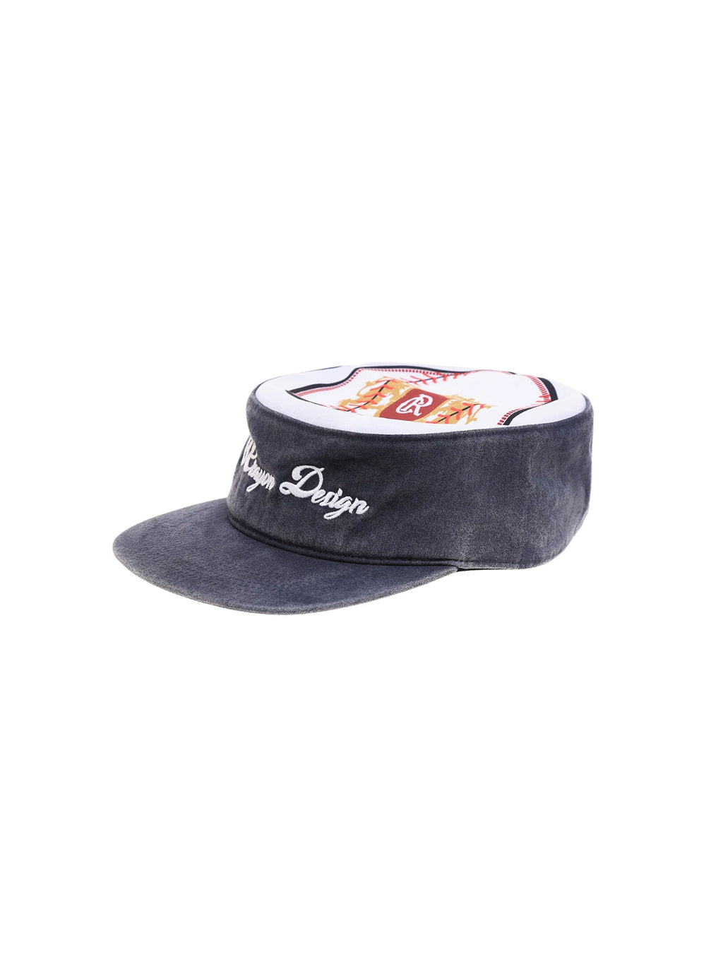 6CRAYON Flat-Top Embroidered Washed Patchwork Baseball Cap