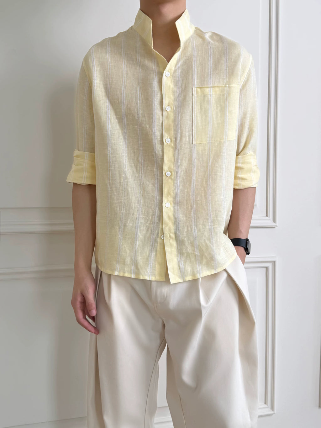 Stay the Night Striped Breathable Long-Sleeve Shirt