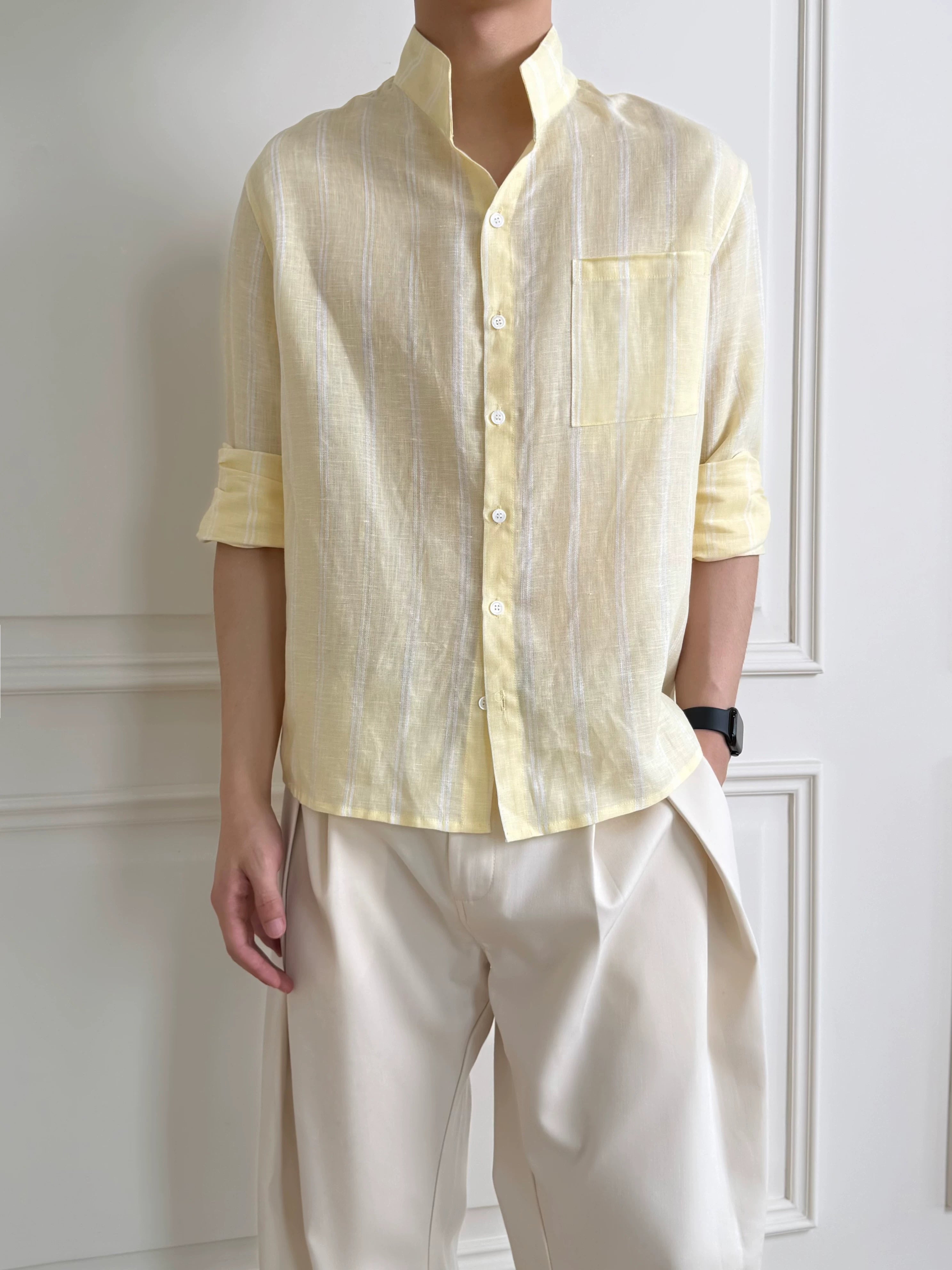 Stay the Night Striped Breathable Long-Sleeve Shirt
