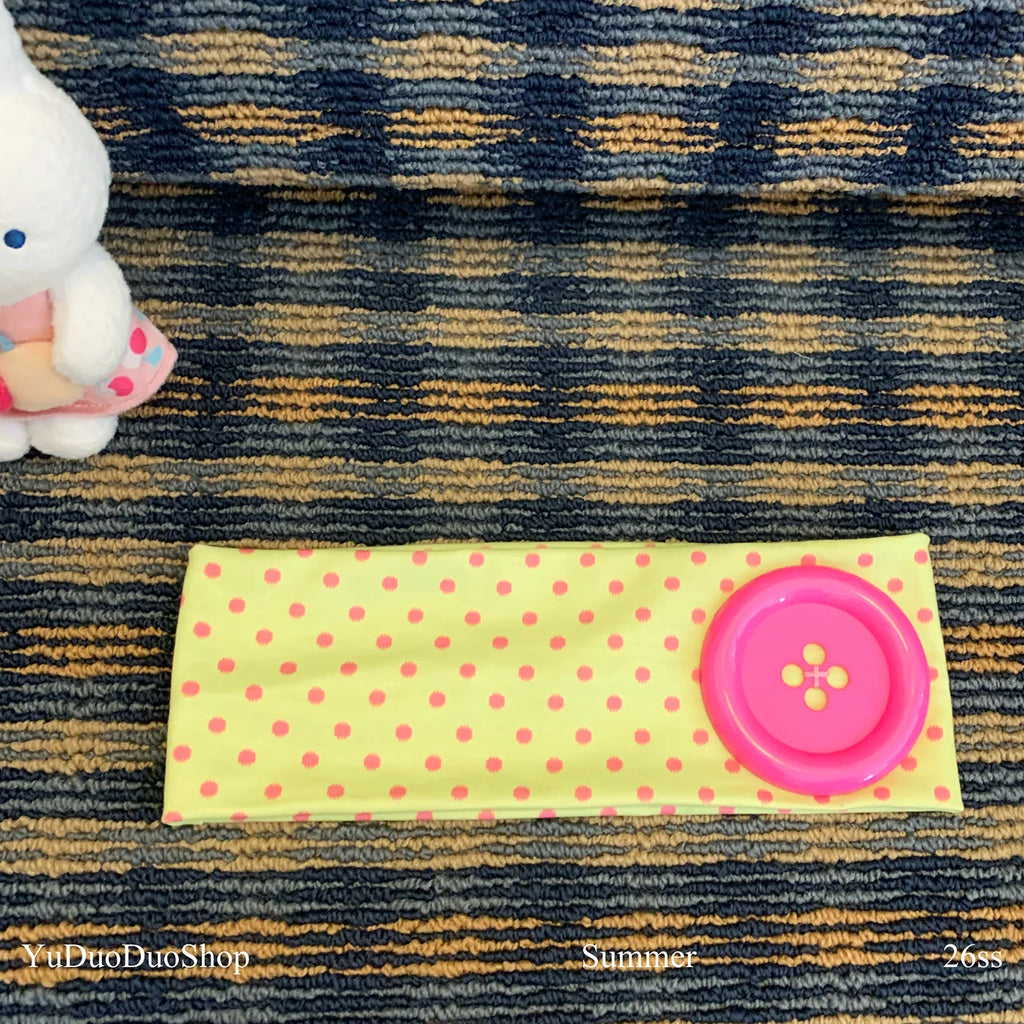 YuDuoDuo Wide Polka Dot Stretchy Headband