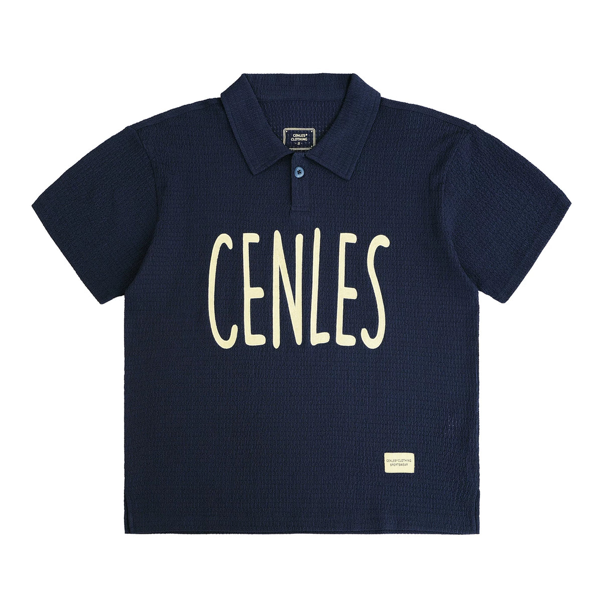 CENLES 190g Breathable Open-Knit Regular Fit Polo Shirt