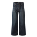11KN dark blue straight-leg slim-fitting jeans