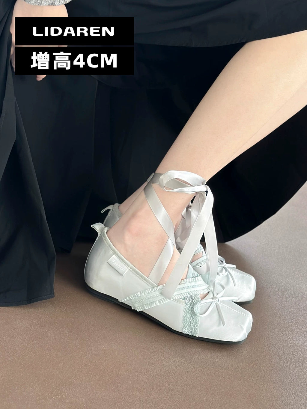Lidaren Produced Suede Platform Square-Toe Mary Jane