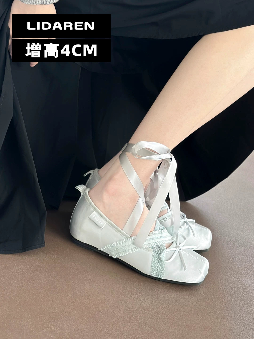 Lidaren Produced Suede Platform Square-Toe Mary Jane
