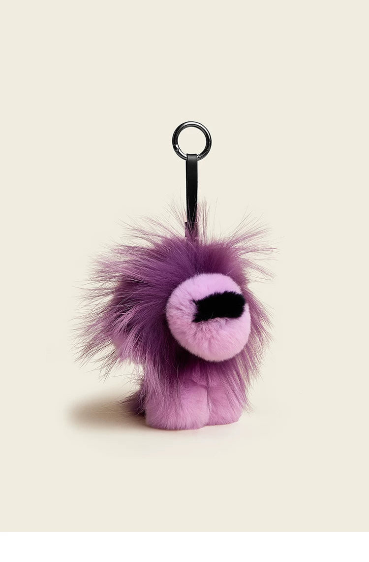 HAVEROSE Premium Sense Rex Rabbit Hair Lion Doll Pendant