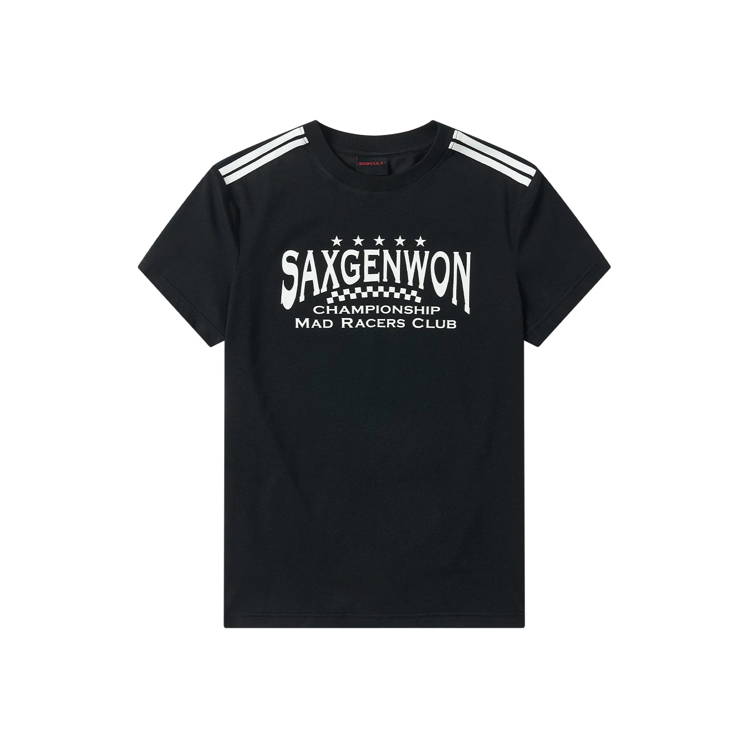 SAXGENWON Slim-fit Striped Crew Neck Tee