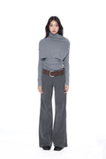 WITHMIN Low Waist Loose Drape Versatile Straight-leg Suit Pants